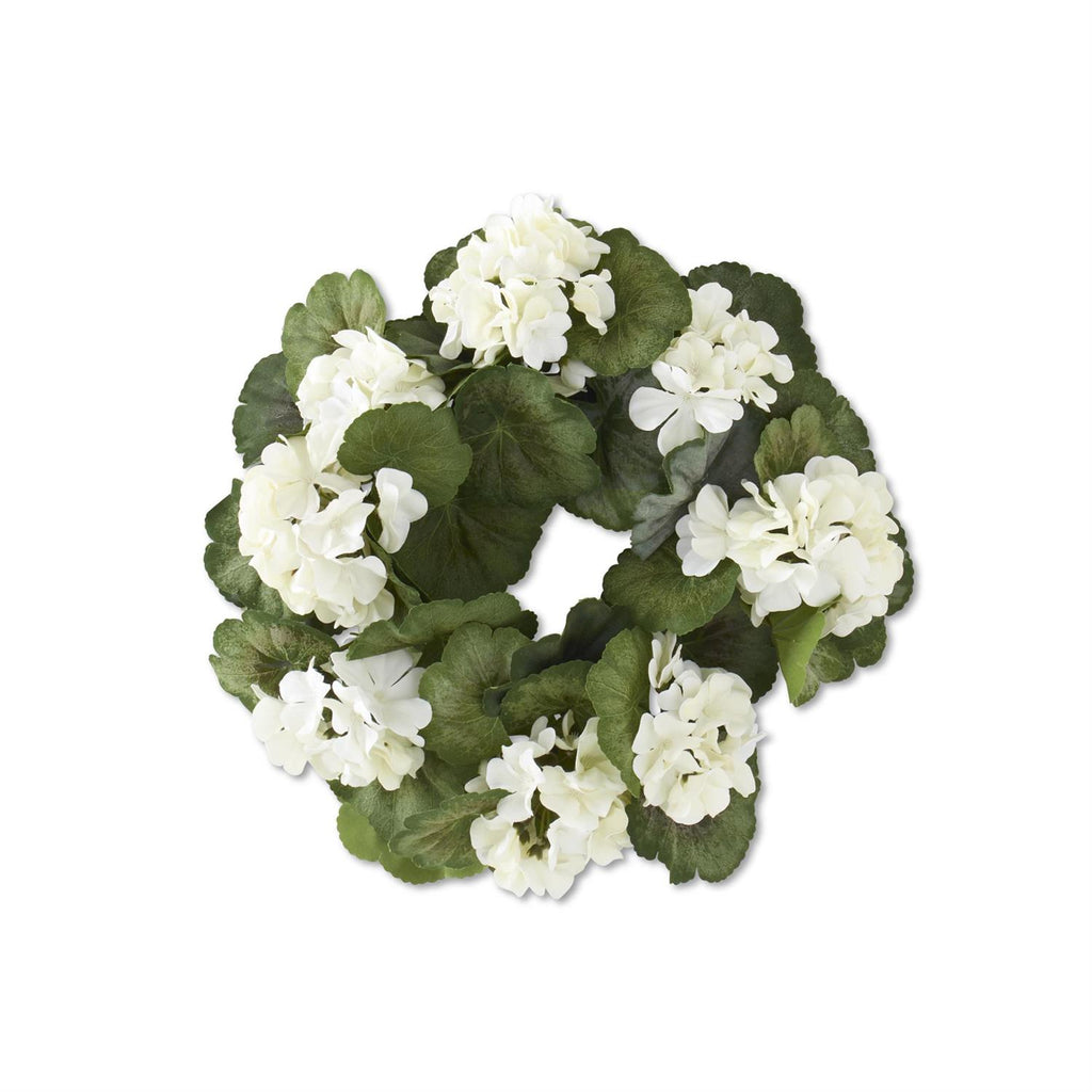 White Geranium Candle Ring, Choice of Size