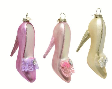 Embellished Shoes Glass Ornaments, Set of 3