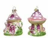 Magical Pink Toadstool Ornaments,Set of 4