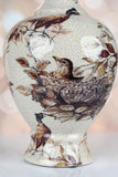 Ceramic Pheasant Vase with Pedestal
