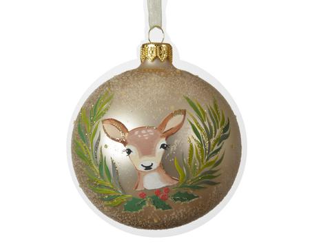 Baby Deer European Glass Ornaments, Set of 6