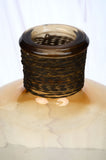 Brown Glass Bottle w/Antique Script