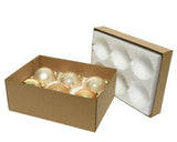 10 Piece Gold and Pearl Glass Ornament Box Set