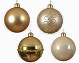 10 Piece Gold and Pearl Glass Ornament Box Set