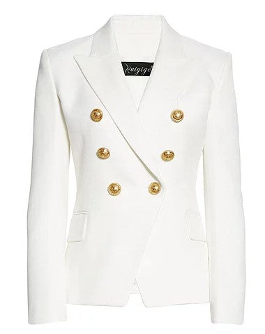 Double Breasted Classic Gold Button Blazer