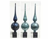 Blue Glass Finials, Set of 3