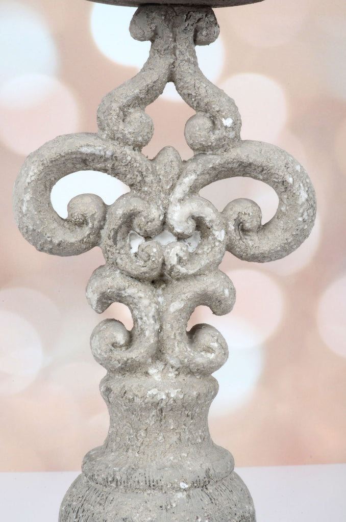 Set of 3 Gray Wash Taper Candleholders