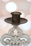 Set of 3 Gray Wash Taper Candleholders