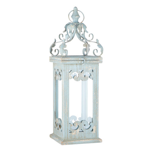 23" Light Blue Antiqued Lantern