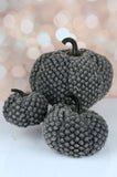 Gray Tufted Fabric Pumpkins