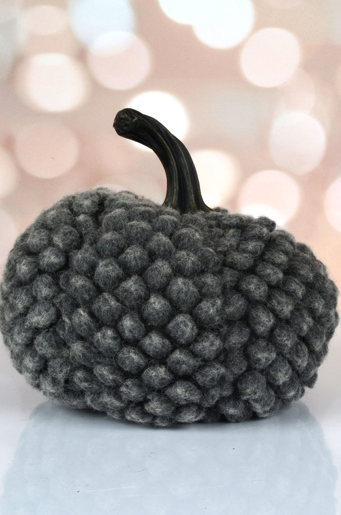 Gray Tufted Fabric Pumpkins