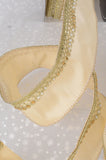 2.5''W Luxury Pearl Wired Christmas Ribbon