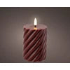 Set of 3 Mahogany Wax Swirl LED Flameless Candles