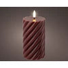 Set of 3 Mahogany Wax Swirl LED Flameless Candles