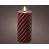 Set of 3 Mahogany Wax Swirl LED Flameless Candles