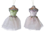 Velvet Sparkling Dress Ornaments, Set of 2