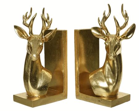 Gold Deer Bookends, Set of 2