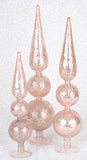 Set of 3 Pink Textured Mercury Glass Finials