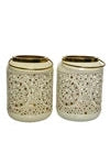 7.5'' Shades of Cream Cutout Lanterns, Set of 2