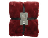 Burgundy Faux Fur Rabbit Throw