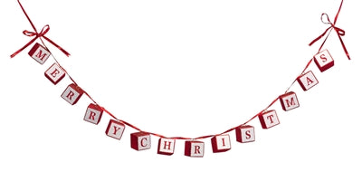 Merry Christmas Block Garland