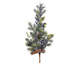 Frosted Blueberry and Greenery Sprays, Set of 2