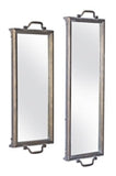 Set of 2 Raised Bronze Finish Mirror Trays
