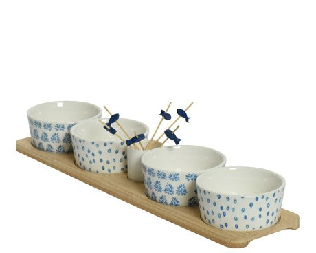 Blue and White Porcelain Tapas Set