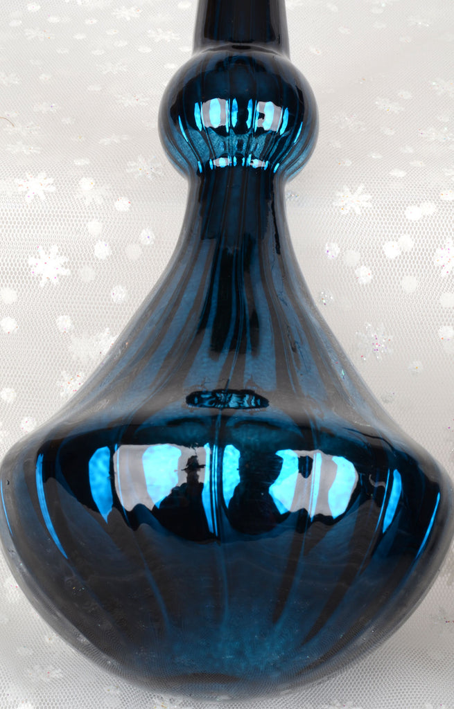 Rich Blue Glass Drop Ornaments, Set of 2