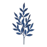 Sparkling Blue Glitter Leaf Sprays, Set of 4