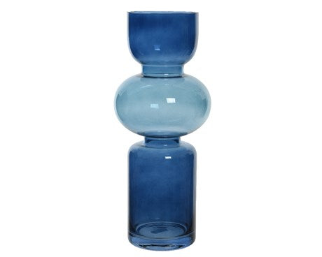 Blue Bubble Design Glass Vase