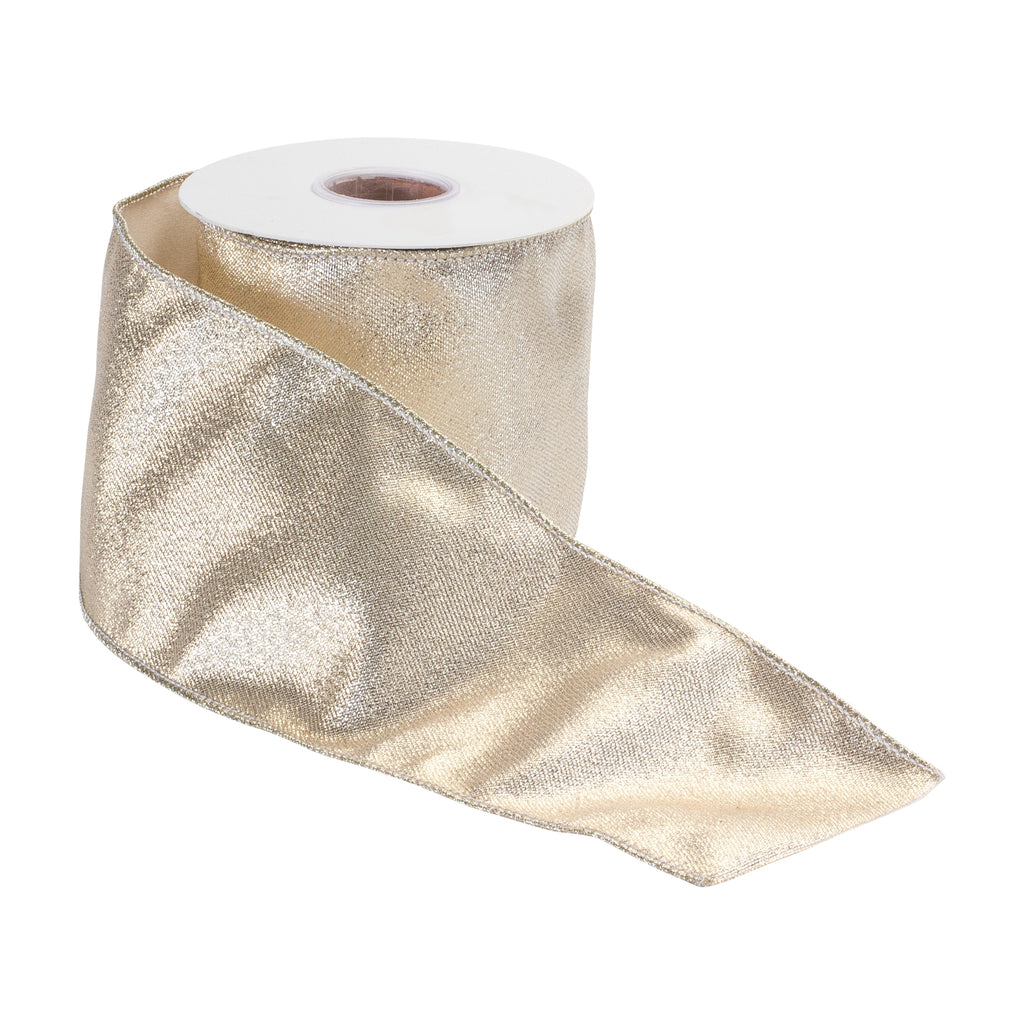 Shimmering Champagne Wired Ribbon, 10 yards