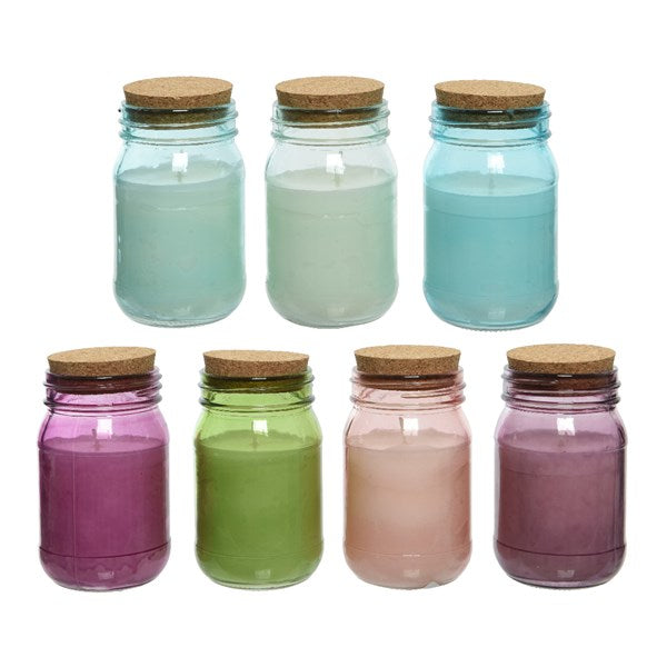Set of 4 Citronella Candles in Jars with Cork Lids