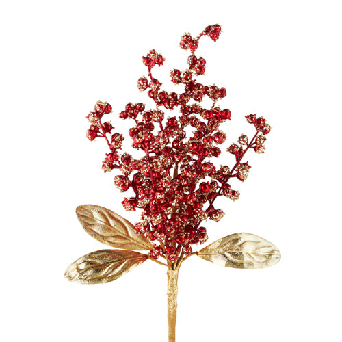 Beaded and Glittered Sparkling Berry Picks, Set of 3