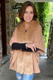 Faux Fur Trimmed Cape