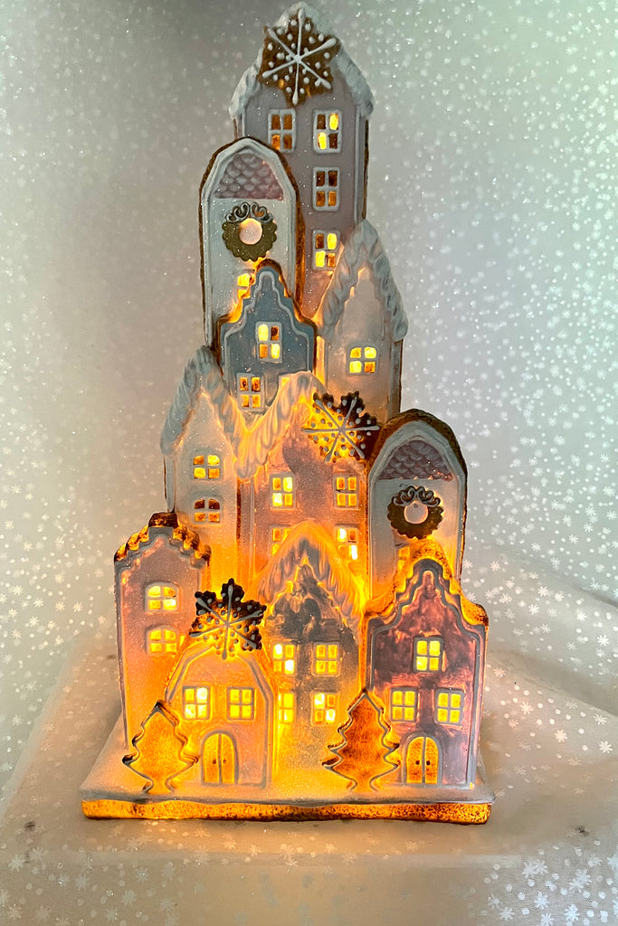 Iced Gingerbread Lighted Village