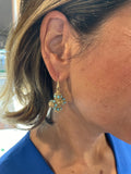 Florentine Sterling Ornate Beaded Cross Earrings