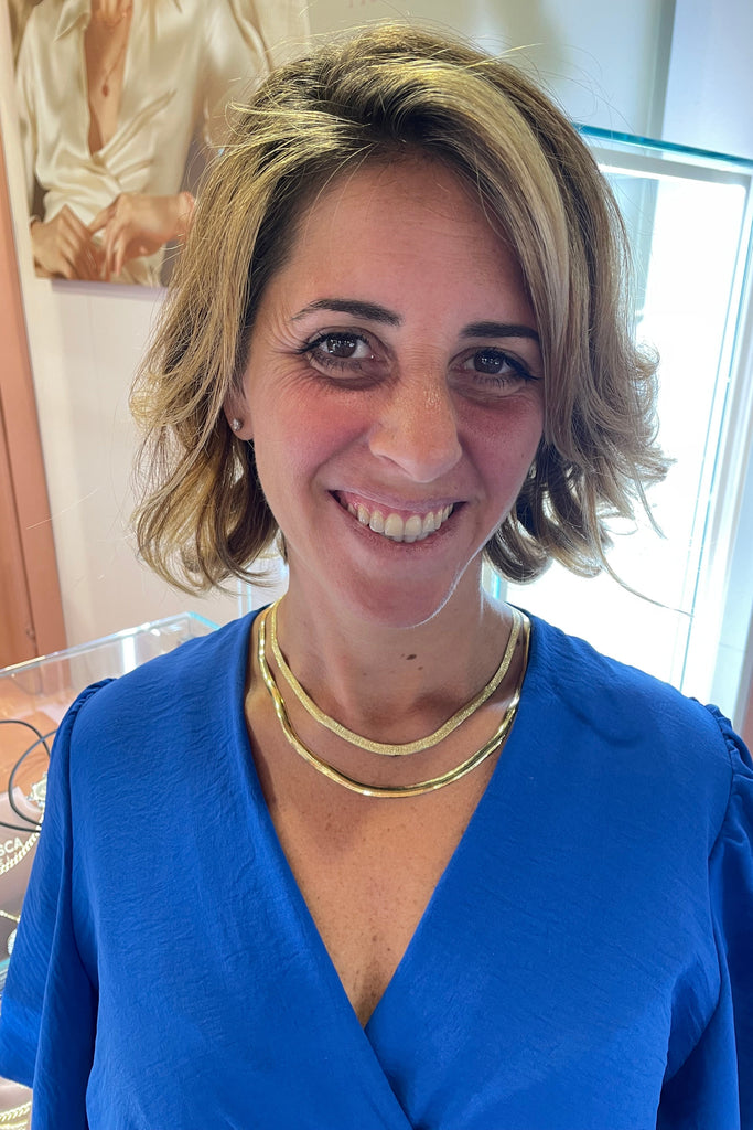 Italian Sterling Domed Polished or Diamond Cut Herringbone Necklace