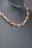 Italian Double Rolo and Oval Station Status Link Necklace