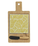 Bamboo and Porcelain Cheese Board, Set of 2