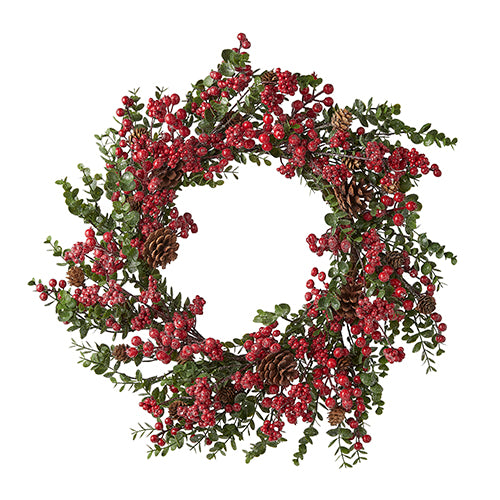 24" Iced Mixed Berry Wreath