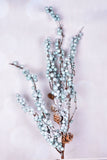 Snowy Blue Berries and Pinecone Sprays, Set of 6