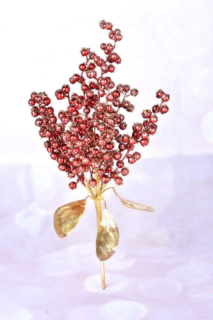 Beaded and Glittered Sparkling Berry Picks, Set of 3