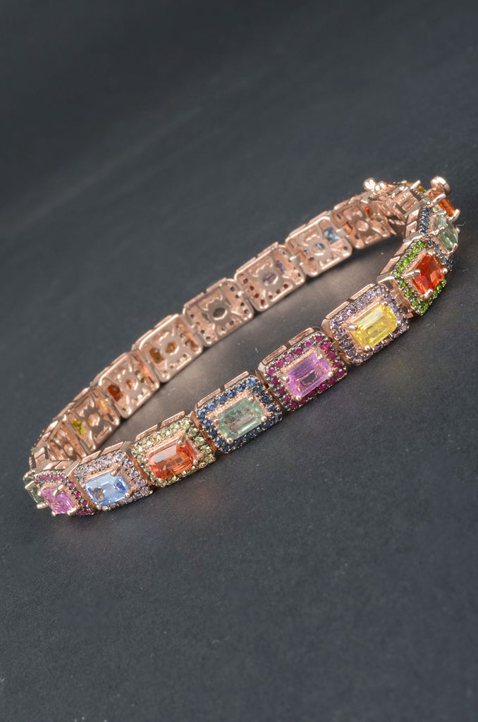 Colors of Sapphire and Multi Gemstone Bracelet
