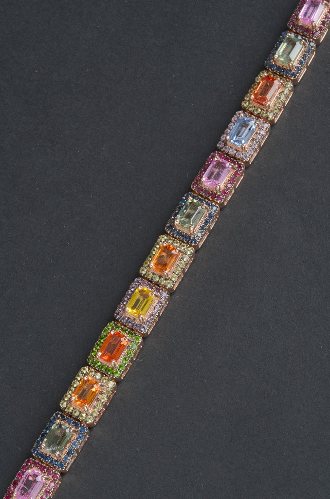 Colors of Sapphire and Multi Gemstone Bracelet