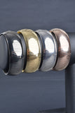 Italian Domed Cubetto Cuff Bracelet, Choice of Polished or Diamond Cut