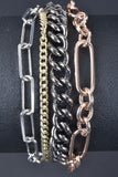 Italian Layered Multiple Chain Bracelet