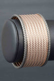 Italian Bi-Color Wide Woven Cuff Bracelet