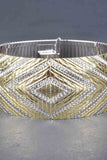 Italian Hand Diamond Cut Two-Tone Chevron Cubetto Bracelet