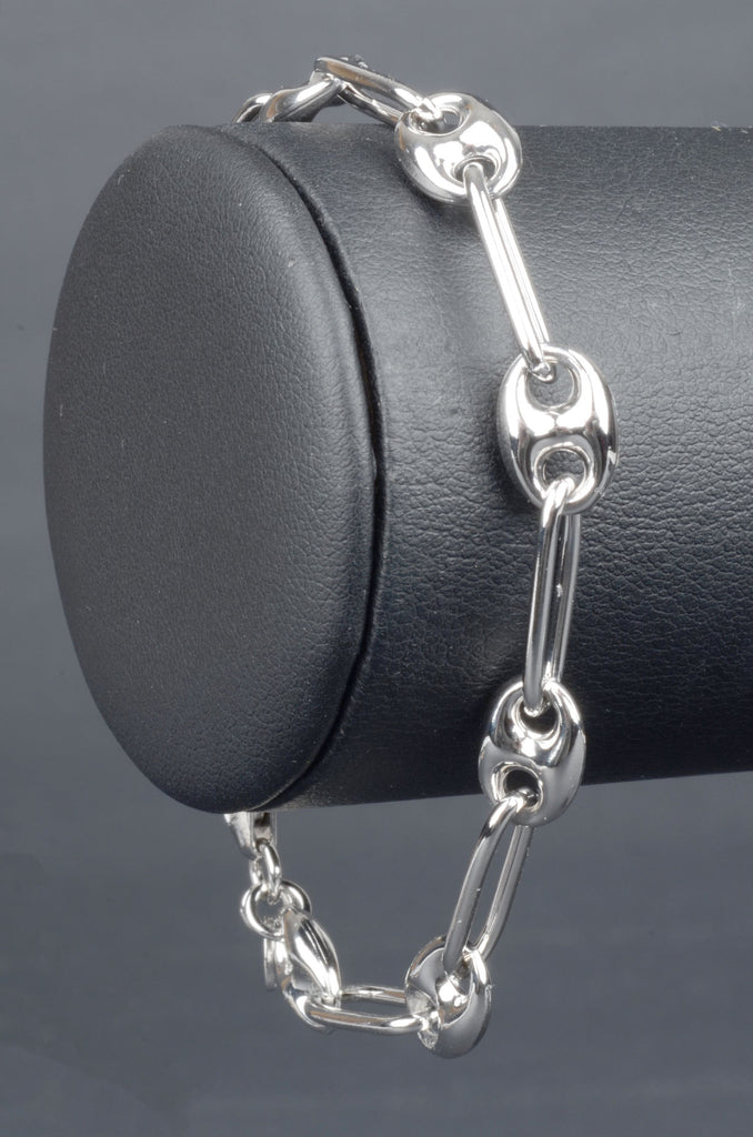 Handmade Polished Luxury Status Marine Link Station Bracelet